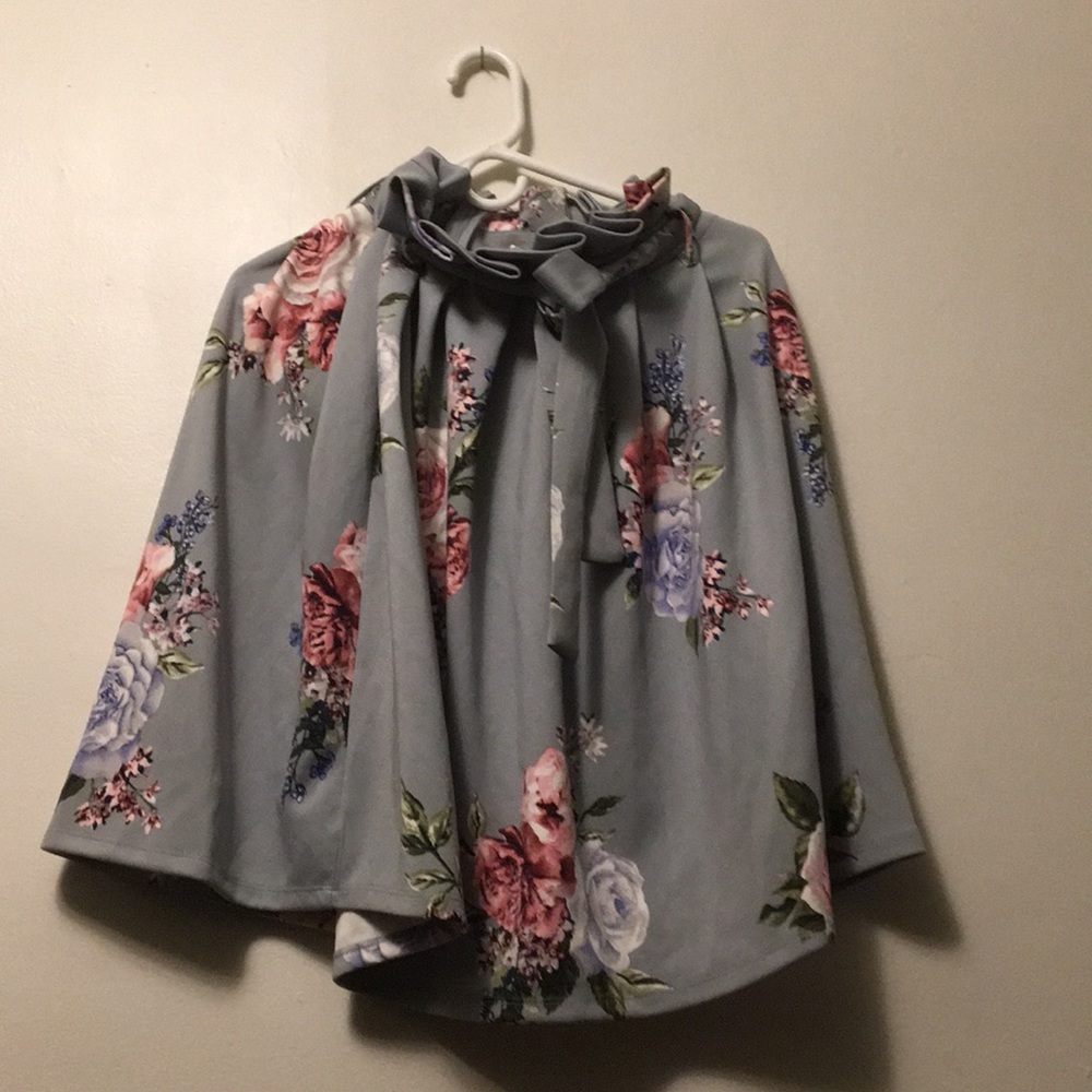 Blue Floral Skirt